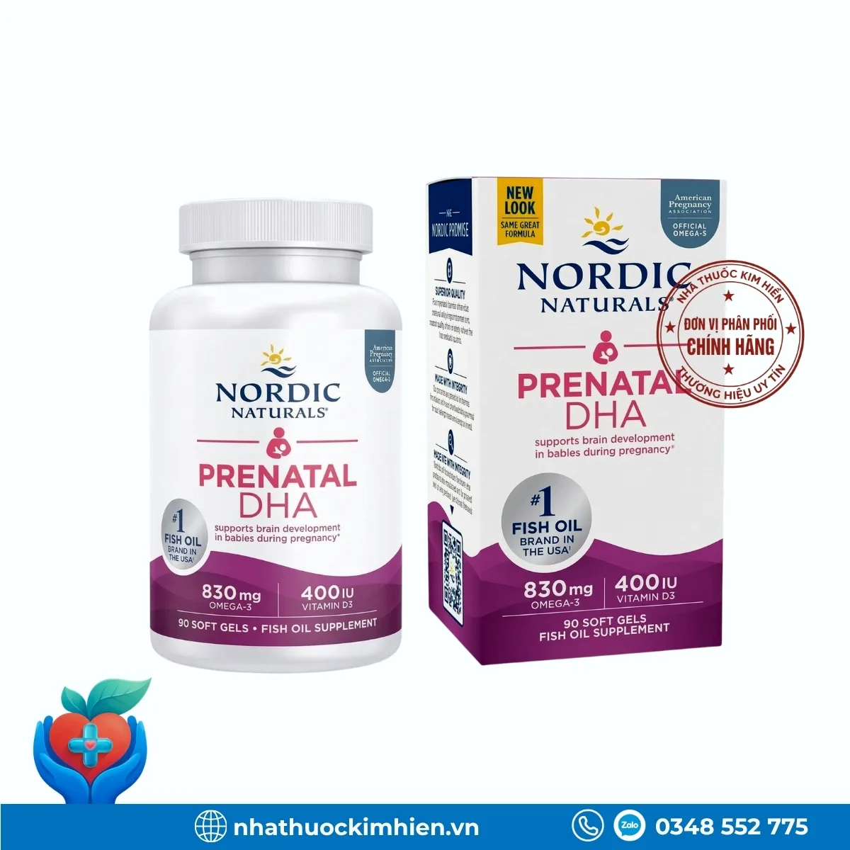 Viên uống bổ sung DHA cho bà bầu Nordic Naturals Prenatal DHA – Hộp 90 viên