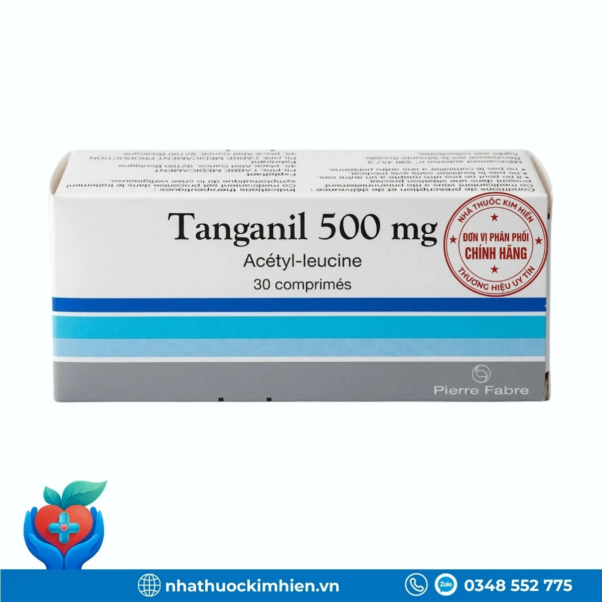 Tanganil 500mg Pierre Fabre hộp 30 viên hỗ trợ điều trị triệu chứng chóng mặt ở người lớn